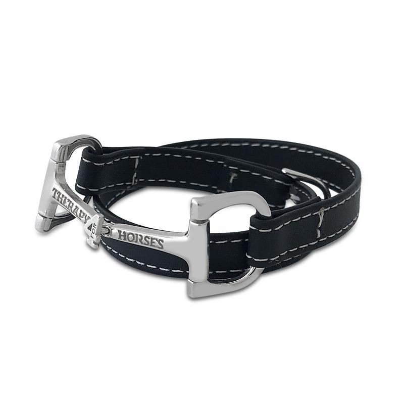 Pulseira Therapy4Horses - Couro Preto